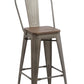 BTExpert 30" Metal Antique Rustic Counter height Bar Stool Chair High Back Wood seat - Set of 4