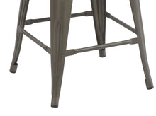 30" Metal Antique Rustic Counter height Bar Stool Chair High Back Wood seat Set of 2
