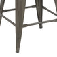 BTExpert 30" Metal Antique Rustic Counter height Bar Stool Chair High Back Wood seat - Set of 4