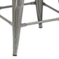 BTExpert 30" Clear Metal Antique Counter height Bar Stool Chair High Back Wood seat - Set of 2