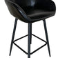 BTExpert 25 inch Bucket Black Faux Leather Accent Dining Bar Chair