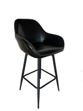 25 inch Bucket Black Faux Leather Accent Dining Bar Chair Set or 2?Ǫ