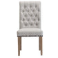 BTExpert High Back Tufted Parsons Upholstered Dining Chairs, Solid Wood, Nail Trim, Linen Gray - Set of 2