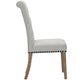 BTExpert High Back Tufted Parsons Upholstered Dining Chairs, Solid Wood, Nail Trim, Linen Gray - Set of 2