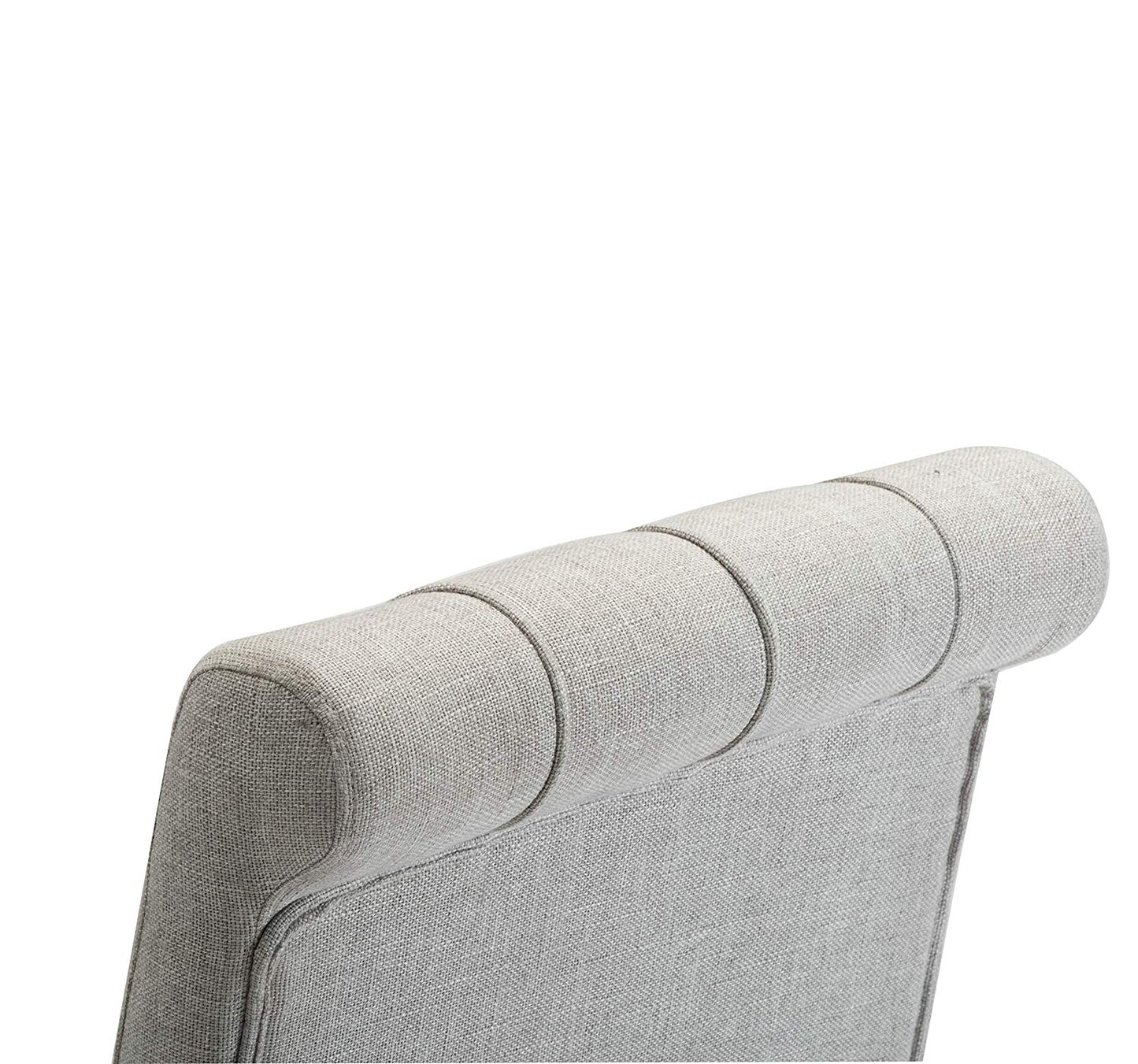 BTExpert High Back Tufted Parsons Upholstered Dining Chairs, Solid Wood, Nail Trim, Linen Gray - Set of 2
