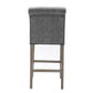BTExpert Gray PU Leather Tufted 26.5" Counter Bar Stools with Nailhead Trim - Set of 4