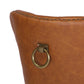 BTExpert High-Back Brown PU Leather Tufted Dining Accent Chair Nailhead Trim, Ring Pull & Solid Wood Legs - Set of 4