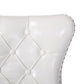 BTExpert High-Back White PU Leather Tufted Dining Chairs, Nailhead Trim, Ring Pull, Solid Wood Legs - Set of 4