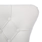 BTExpert White High Back Velvet Tufted Upholstered Dining Chairs, Solid Wood, Nail Trim, Ring Accent - Set of 2