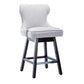 BTExpert Mid-Century Modern Linen Upholstered Swivel Barstools, 26" Counter Height - Set of 2