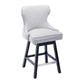 BTExpert Mid-Century Modern Linen Upholstered Swivel Barstools, 26" Counter Height - Set of 2