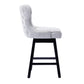 BTExpert Mid-Century Modern Linen Upholstered Swivel Barstools, 26" Counter Height - Set of 2