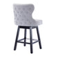 BTExpert Mid-Century Modern Linen Upholstered Swivel Barstools, 26" Counter Height - Set of 2