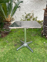 BTExpert Indoor Outdoor 23.75" Square Restaurant Table for Patio Stainless Steel Silver Aluminum Furniture with base