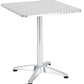 BTExpert Indoor Outdoor 23.75" Square Patio Restaurant Table Stainless Steel Silver Aluminum with Base - Set of 2