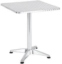 BTExpert Indoor Outdoor 23.75" square Restaurant Table for Patio Stainless Steel Silver Aluminum Furniture with base Set of 2
