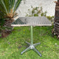 BTExpert Indoor Outdoor 23.75" Square Patio Restaurant Table Stainless Steel Silver Aluminum with Base - Set of 2