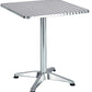 BTExpert Indoor Outdoor 23.75" Square Patio Restaurant Table Stainless Steel Silver Aluminum with Base - Set of 2