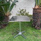BTExpert Indoor Outdoor 23.75" Square Patio Restaurant Table Stainless Steel Silver Aluminum with Base - Set of 2