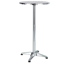 BTExpert Aluminum Indoor Outdoor 23.75" Round Restaurant Bar height 45" Table flip top, Patio Stainless Steel Silver Furniture  25.75" base