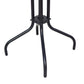 BTExpert Indoor Outdoor 23.75" Round Tempered Glass Table Black + 2 Black Metal Slat Stack Lightweight Chairs
