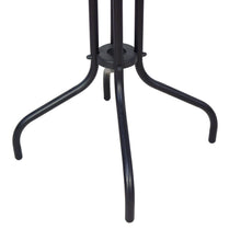 BTExpert Indoor Outdoor 23.75" Round Tempered Glass Metal Table + 3 Black Restaurant Rattan Stack Chairs