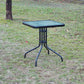 BTExpert Indoor Outdoor 23.75" Square Tempered Glass Metal Restaurant Table, Black