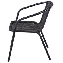 BTExpert Indoor Outdoor 5 - Set of Five Black Restaurant Rattan Stack Chairs