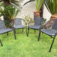 BTExpert Indoor Outdoor Black Restaurant Rattan Stack Chairs - Set of 3
