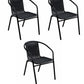 BTExpert Indoor Outdoor Black Restaurant Rattan Stack Chairs - Set of 5