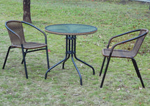 BTExpert Indoor Outdoor 3 - Set of Three Brown Restaurant Rattan Stack Chairs