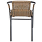 BTExpert Indoor Outdoor Brown Restaurant Rattan Stack Chairs - Set of 2