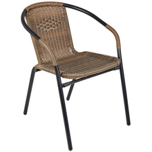 BTExpert Indoor Outdoor 4 - Set of Four Brown Restaurant Rattan Stack Chairs