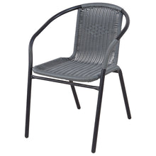 BTExpert Indoor Outdoor 5 - Set of Five Gray Restaurant Rattan Stack Chairs