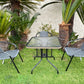 BTExpert IndoorOutdoor 28" Square Glass Metal Table Gray Rattan Trim + 3 Gray Rattan Stack Chairs