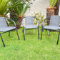 BTExpert Indoor Outdoor Gray Restaurant Rattan Stack Chairs - Set of 10
