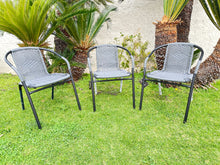 BTExpert Indoor Outdoor 10 - Set of ten Gray Restaurant Rattan Stack Chairs