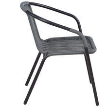 BTExpert Indoor Outdoor 5 - Set of Five Gray Restaurant Rattan Stack Chairs