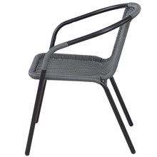 BTExpert Indoor Outdoor 4 - Set of Four Gray Restaurant Rattan Stack Chairs