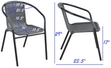 BTExpert Indoor Outdoor 3 - Set of Three Gray Restaurant Rattan Stack Chairs