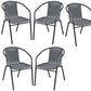 BTExpert Indoor Outdoor Gray Restaurant Rattan Stack Chairs - Set of 5
