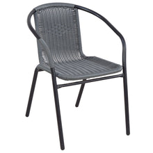 BTExpert Indoor Outdoor 3 - Set of Three Gray Restaurant Rattan Stack Chairs