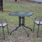 BTExpert Indoor Outdoor 28" Square Glass Metal Table w/ Brown Rattan + 2 Brown Sling Stack Chairs