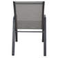 BTExpert Indoor Outdoor 23.75" Round Tempered Glass Metal Table + 2 Gray Flexible Sling Stack Chairs