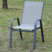 BTExpert Indoor Outdoor 10 - Set of ten Gray Restaurant Flexible Sling Stack Chairs, patio Metal Frame Chair