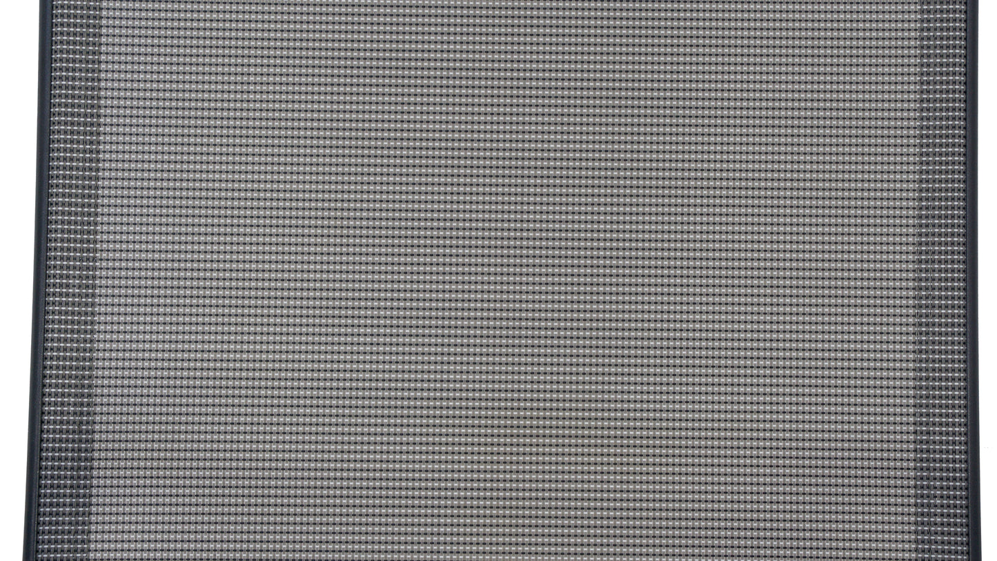 BTExpert 23.75" Round Steel Table + 4 Gray Flexible Sling Stack Chairs Indoor Outdoor Commercial Lightweight