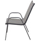 BTExpert 23.75" Round Steel Table + 4 Gray Flexible Sling Stack Chairs Indoor Outdoor Commercial Lightweight