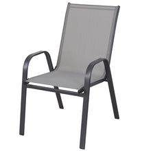 BTExpert Indoor Outdoor 4 - Set of Four Gray Restaurant Flexible Sling Stack Chairs, patio Metal Frame Chair