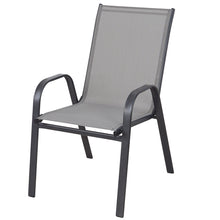 BTExpert Indoor Outdoor 10 - Set of ten Gray Restaurant Flexible Sling Stack Chairs, patio Metal Frame Chair