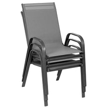 BTExpert Indoor Outdoor 10 - Set of ten Gray Restaurant Flexible Sling Stack Chairs, patio Metal Frame Chair